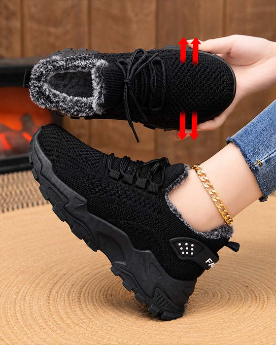 Thick Sole Fleece-Lined Snow Sneakers