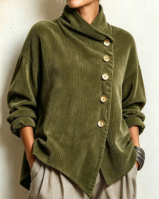 Turtleneck Button Loose Coat