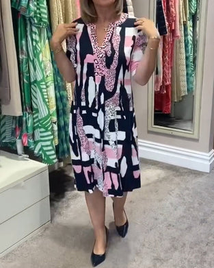 Women's leopard print midi dress