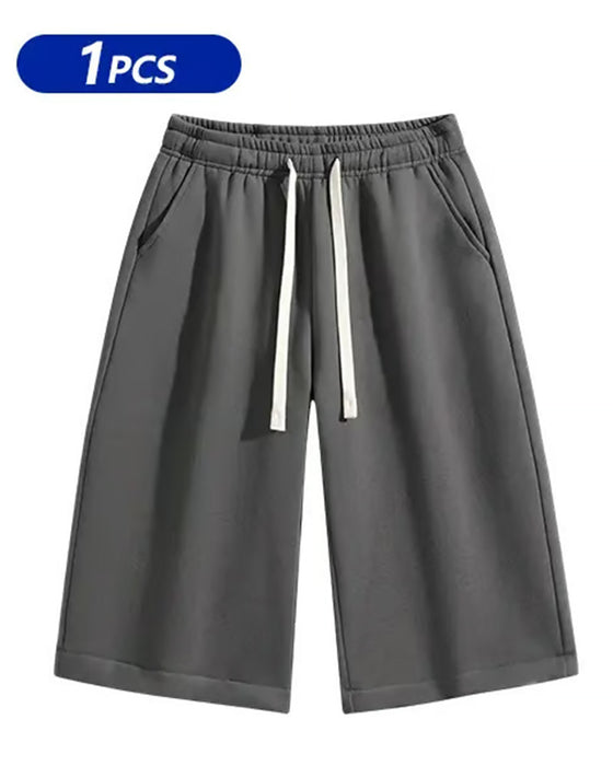 Men's Solid Color Drawstring Shorts