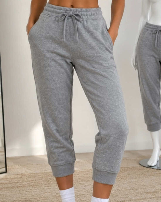 Elastic Waist Cropped Jogger Sweatpant