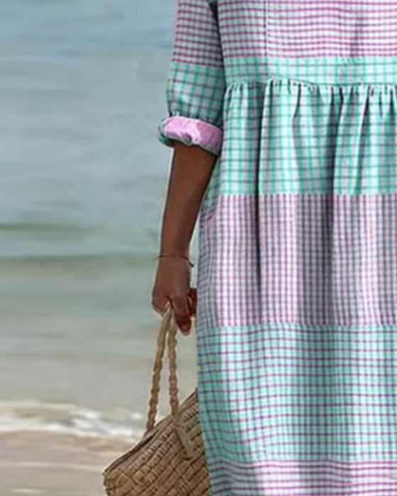 Striped Color Block Loose Dress