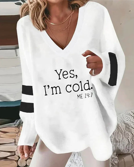 Striped Letter Top with Long Sleeve