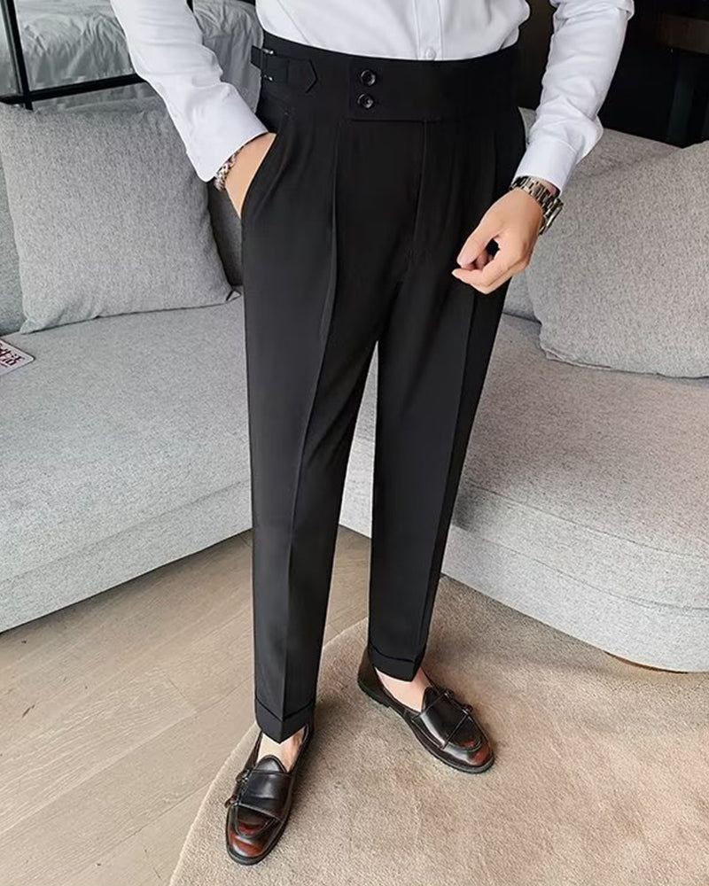 Men's Pocket Solid Casual Dress Pant