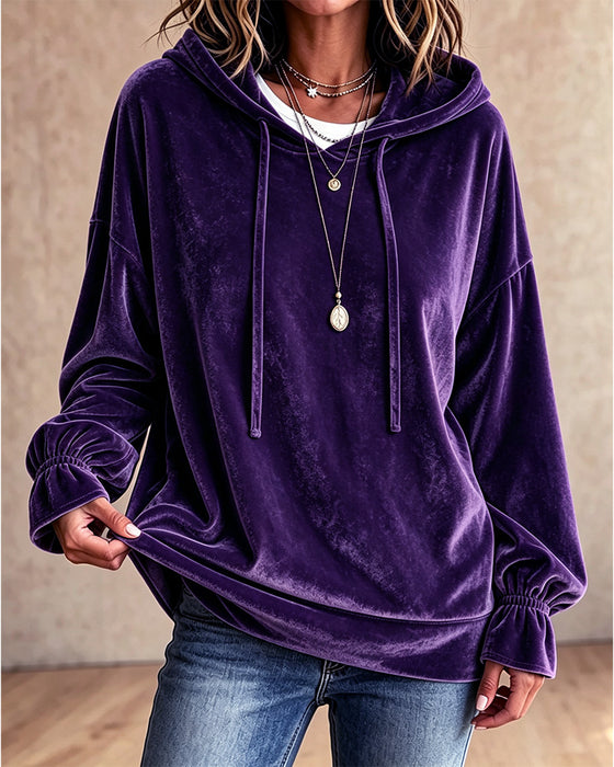 Solid Color Long Sleeve Hoodie