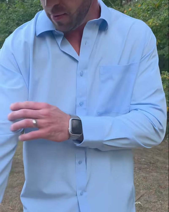 Solid Casual Waterproof Stretch Shirt
