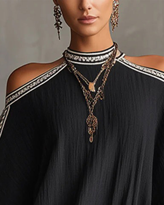 Lantern Sleeve Casual Short Dress