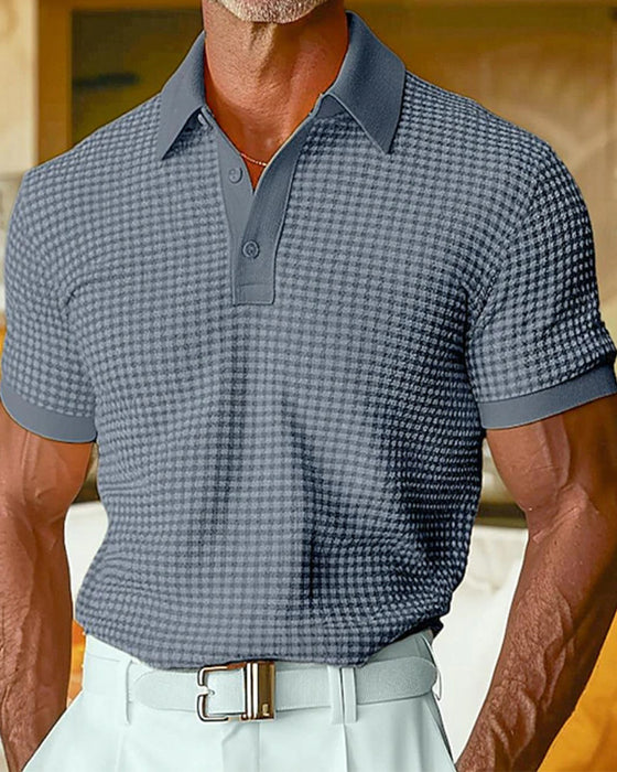 Lapel Button Short-Sleeve Polo T-Shirts