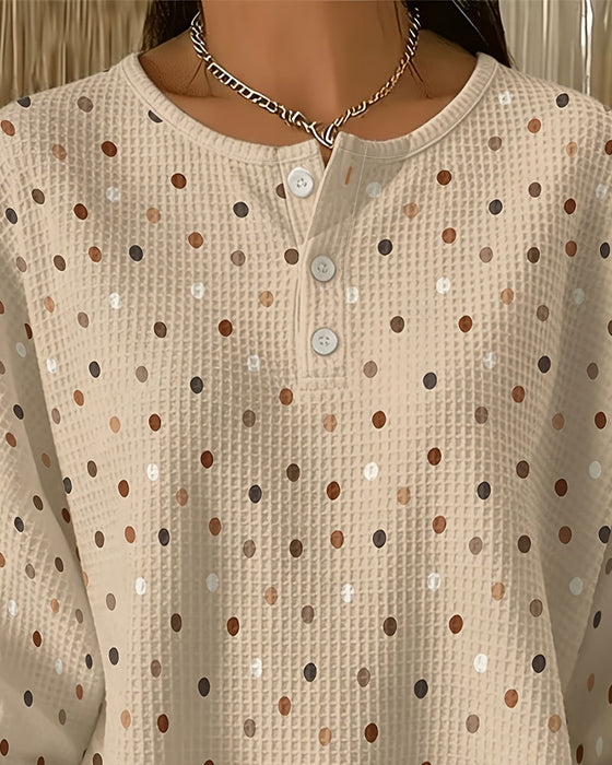 Crew Neck Polka Dot Sweatshirt