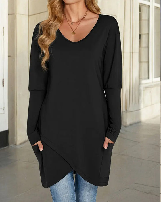 V-Neck Loose Casual Top