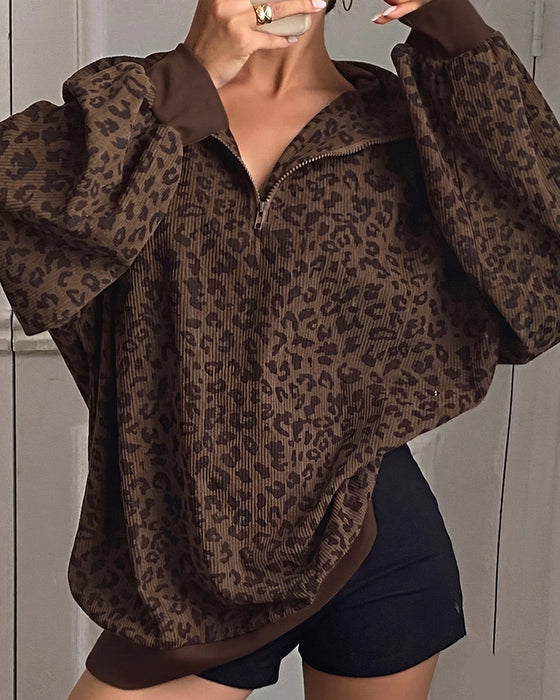 Leopard Long Sleeve Sweatshirt