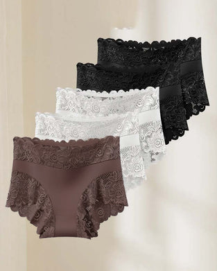 Solid Color Lace Panties