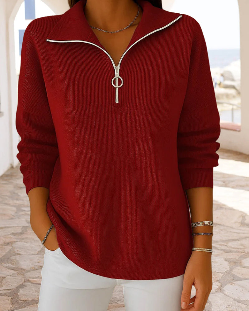 Half-zip Fashion Pullover Sweater