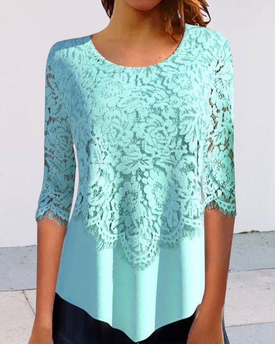 Round Neck Lace Blouse