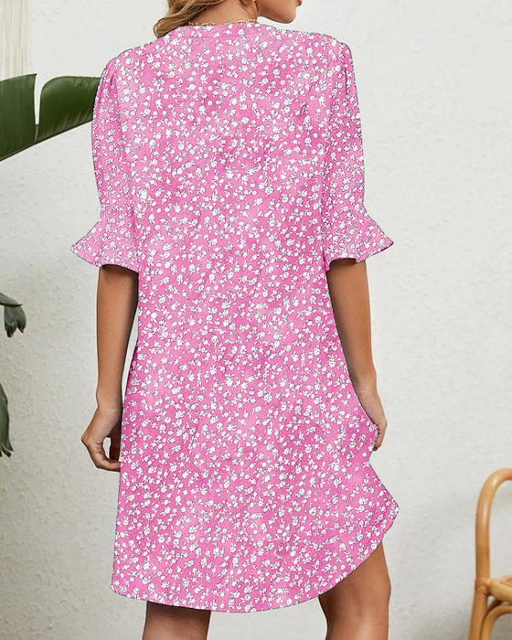 Woman's Green Floral Dress