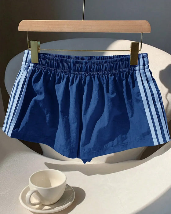 Striped Contrasting Track Shorts