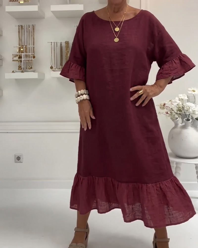 Ruffle Pocket Casual Dress