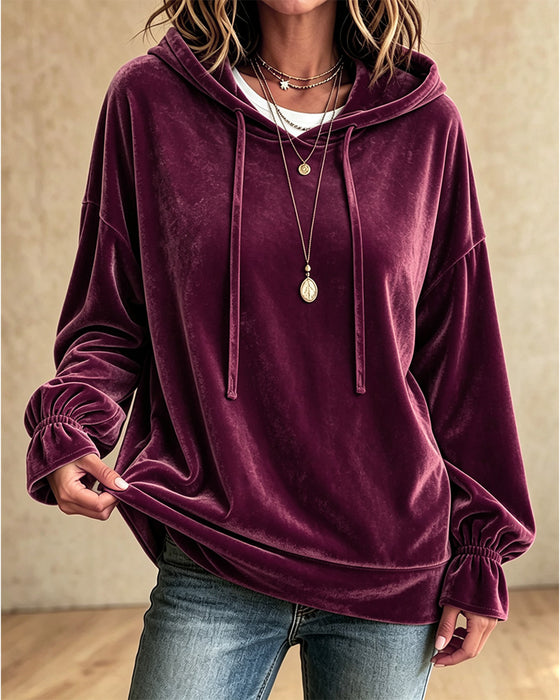 Solid Color Long Sleeve Hoodie