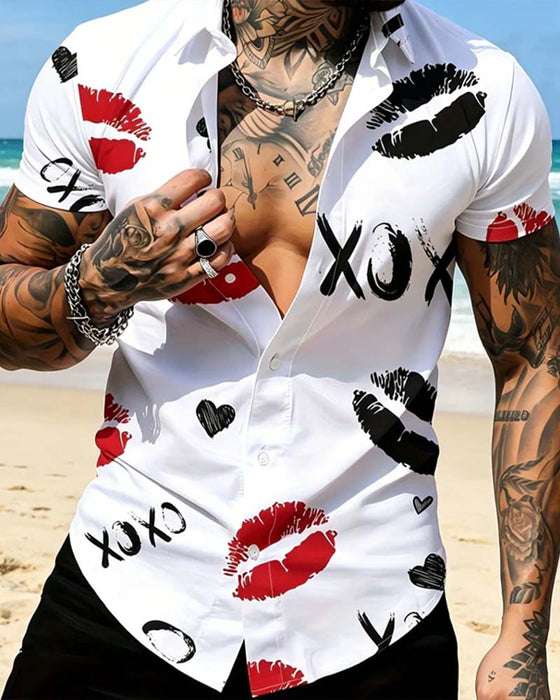 Lapel Button American Men's Shirts