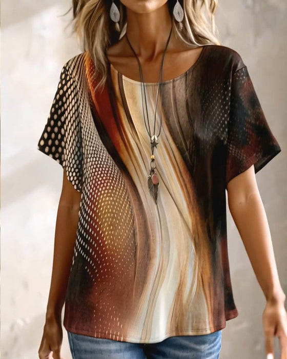 Casual Print Short Sleeve T-Shirt