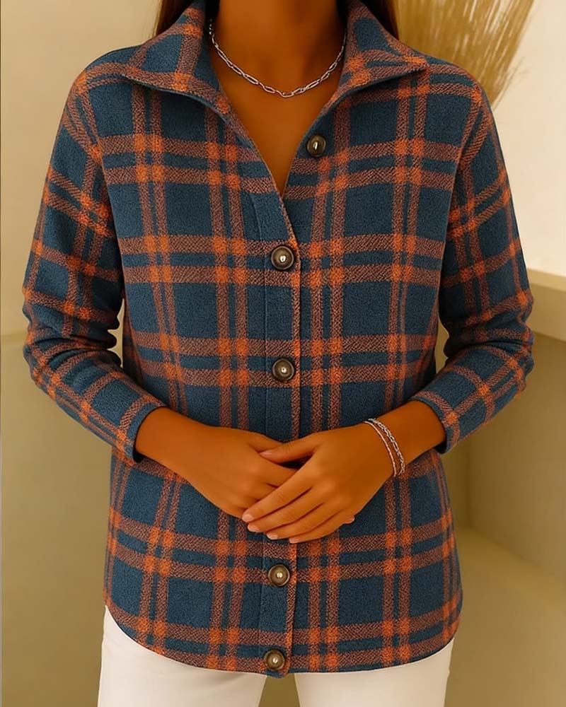 Fashionable Plaid Long Sleeve Shirt