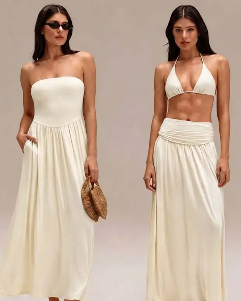 Convertible Strapless Waist-Cinching Dress