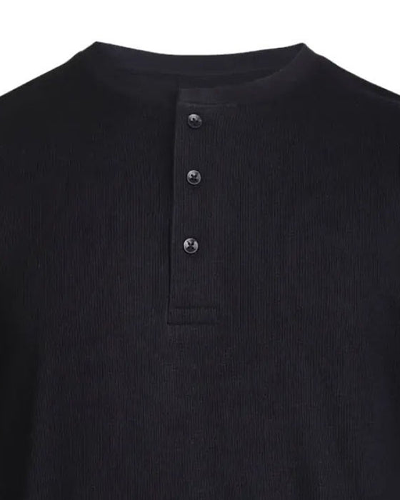 Crew Neck Henley Long Sleeve Shirt
