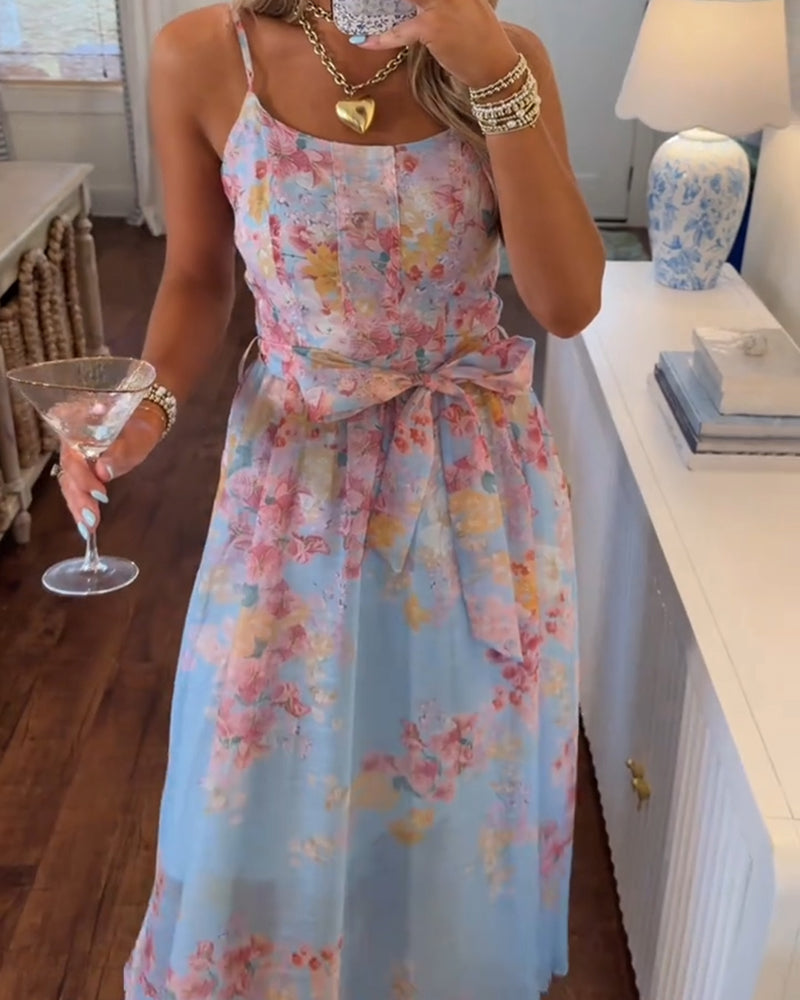 Spaghetti Straps Bowknot Dress