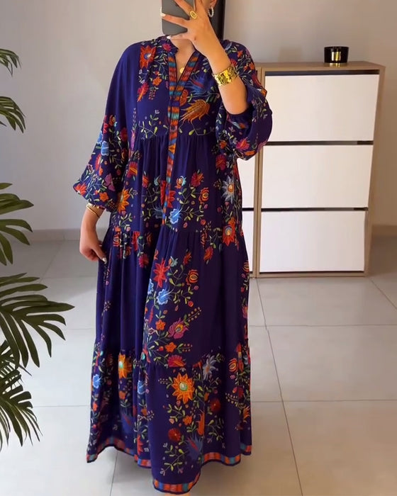 Elegant Floral Print Dress