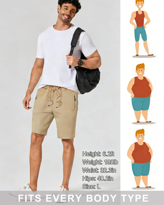 Elastic Waist Drawstring Solid Color Men's Shorts