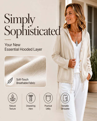 Hooded Solid Color Pocket Coat
