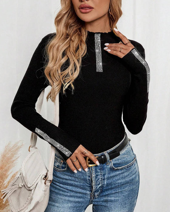 Hot Diamond Long-Sleeved Bottoming Top