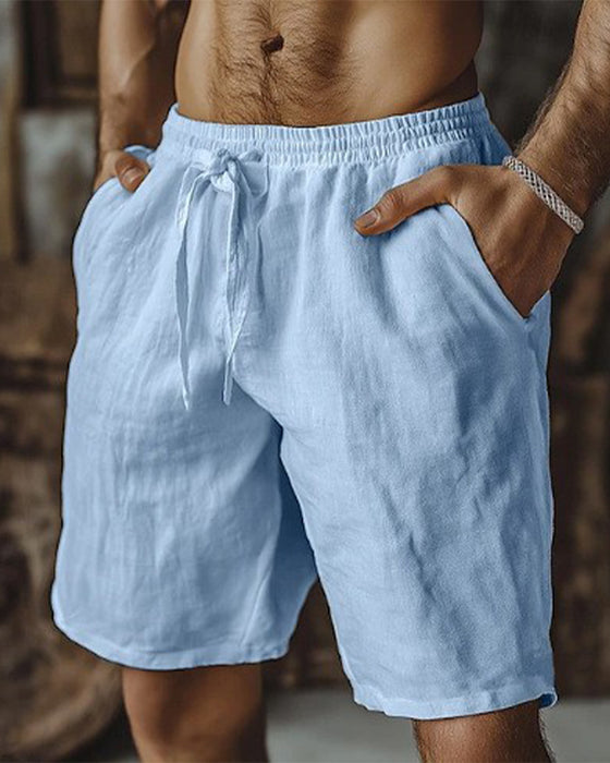 Drawstring Elastic Waist Shorts