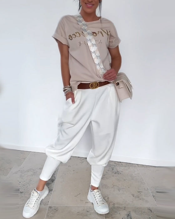 Fashion Solid Color Cropped Pants