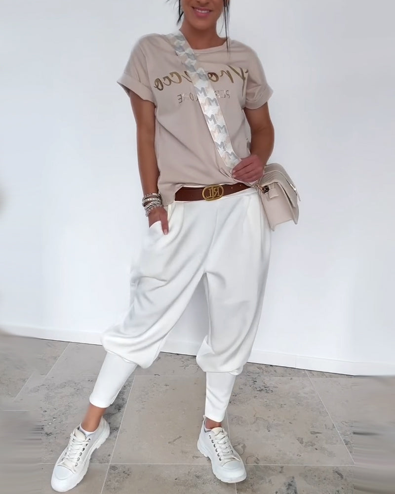 Fashion Solid Color Cropped Pants