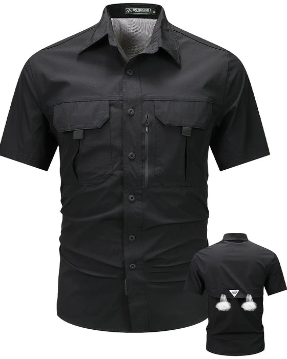 Short-Sleeved Retro Work Shirt