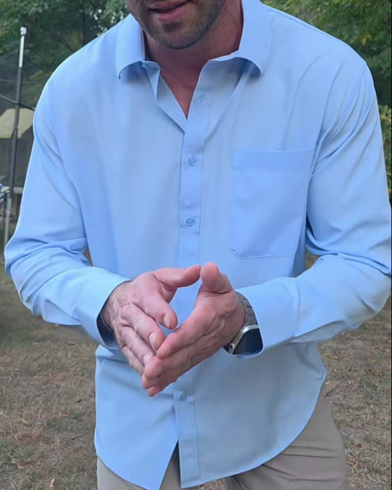 Solid Casual Waterproof Stretch Shirt