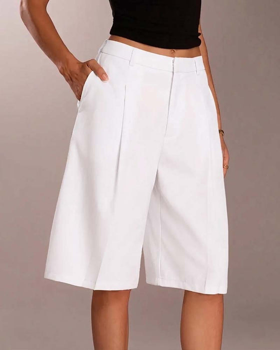 Bermuda Straight Leg Pocket Casual Blazer Pant