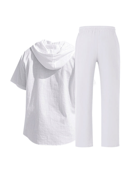 Men's Lightweight Hooded Two-Piece Set For Summer Casual Wear