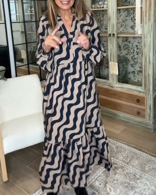 Printed Long Loose Dress