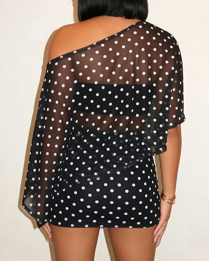 Shawl-Style Top & Bodycon Skirt Set