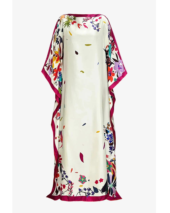 Off-Shoulder Contrast Loose Vacation Dress