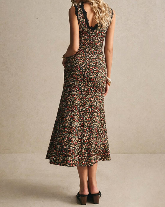Casual V-Neck Lace Dress