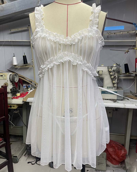 Sheer Mesh Strappy Sexy Nightdress