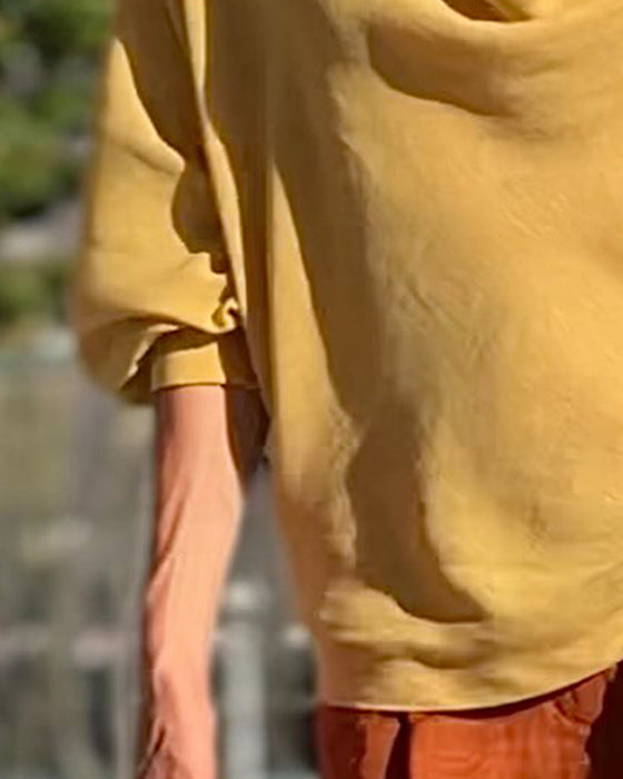 Draped Neck Loose Blouse