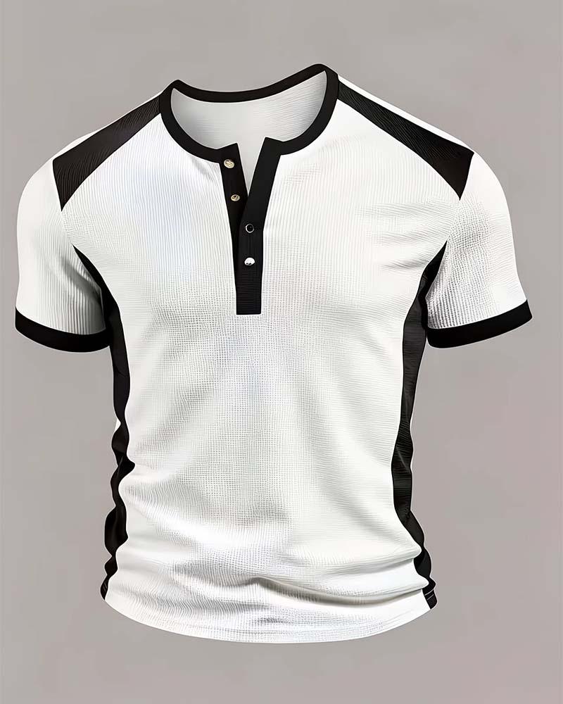 Men's Color-Block Waffle T-Shirt