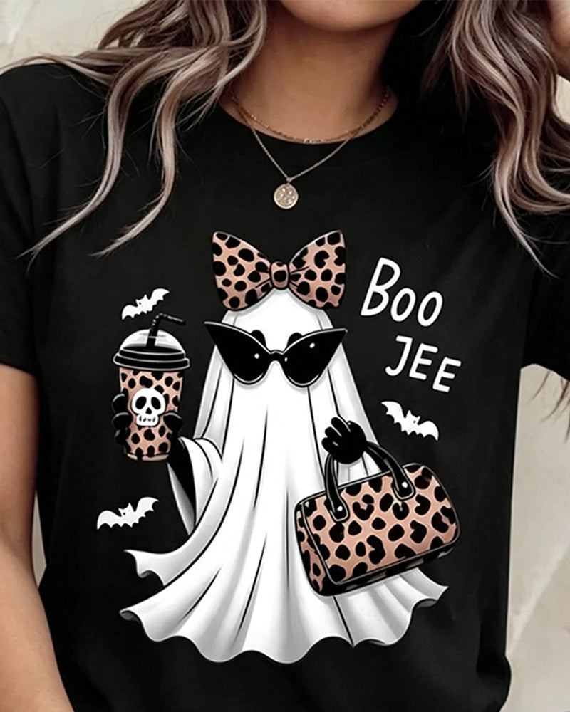 Cartoon Print Short Sleeve T-Shirt
