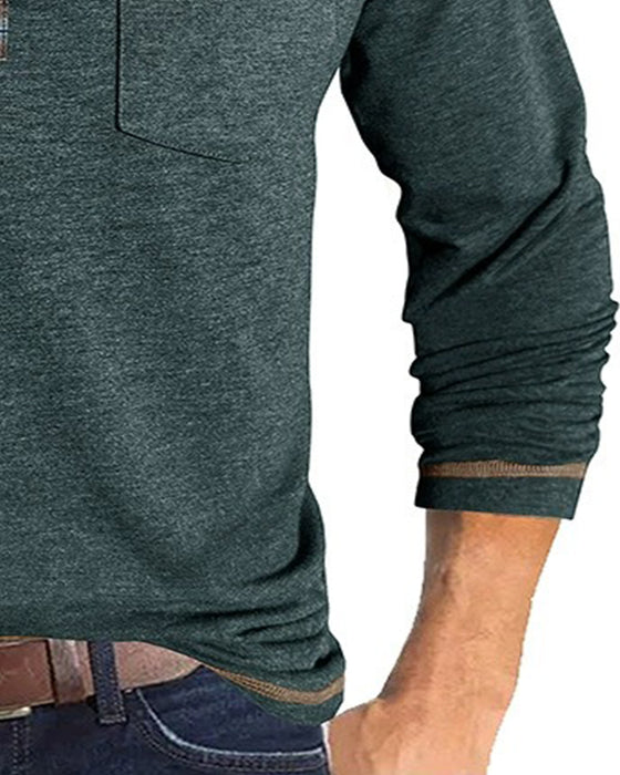 Men's Button Lapel Polo Blouse
