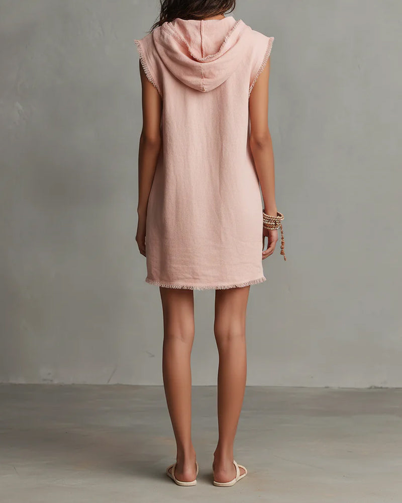 Sleeveless Hooded Short Dress