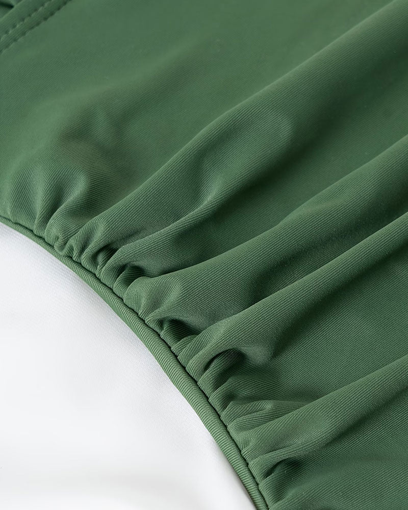 Ruffle V-Neck One-Piece